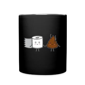 Kackhaufen beste freunde bff freundinnen toiletten - Tasse einfarbig - Schwarz - Vorne