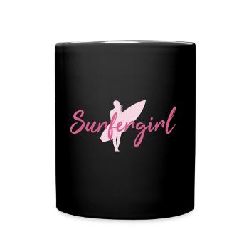 Surfergirl - Tasse einfarbig - Schwarz - Vorne