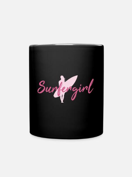 Surfer Girl - Full Colour Mug - black
