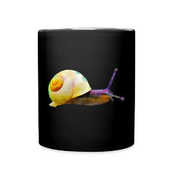 schnecke tier natur - Tasse einfarbig - Schwarz - Vorne