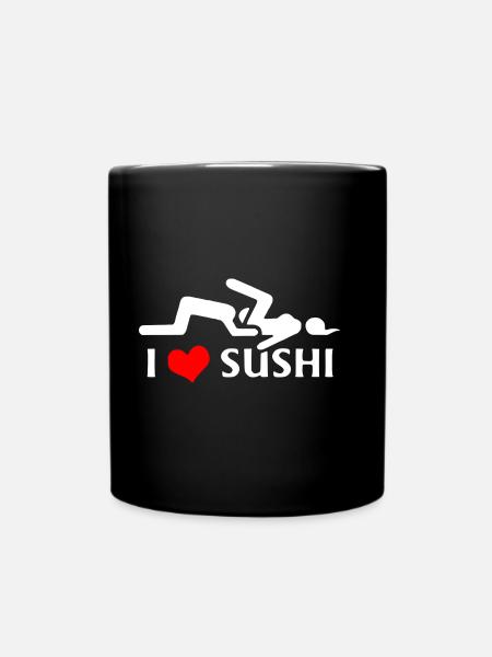 I love Sushi - Tasse einfarbig - Schwarz