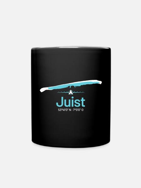 Juist | Design-Landkarte - Tasse einfarbig - Schwarz