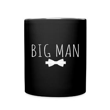 Humorous Design Big Man White Bowtie - Full Colour Mug - black - Front