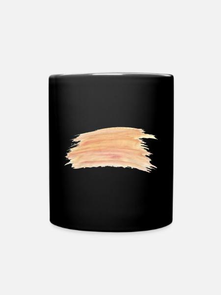 Peach Watercolor Stripes - Full Colour Mug - black
