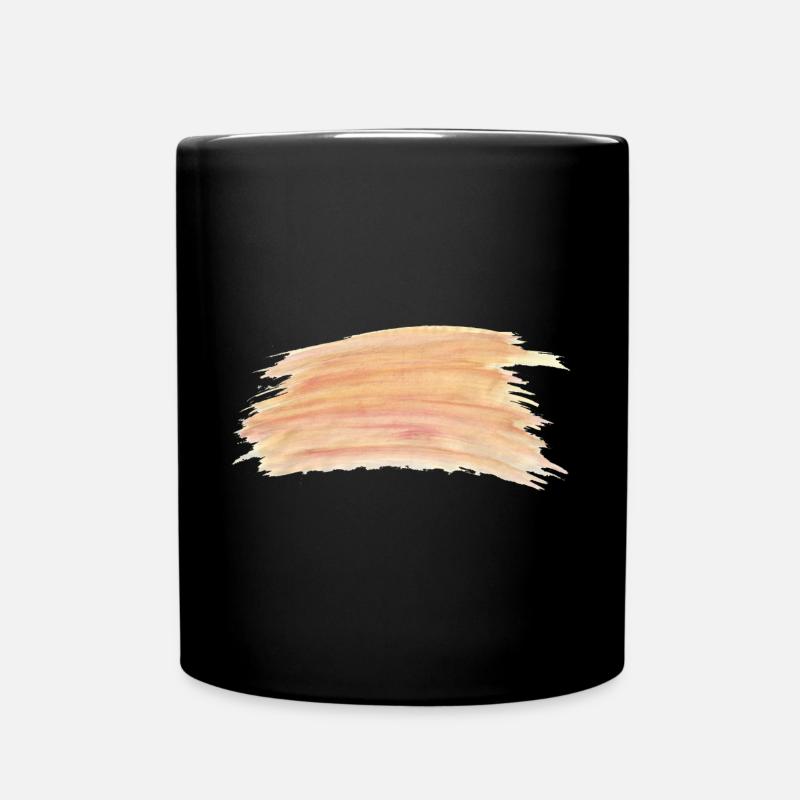 Peach Watercolor Stripes - Full Colour Mug - black