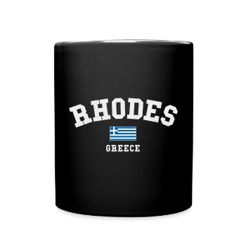 Rhodes Greece Flag Design - Full Colour Mug - black - Front