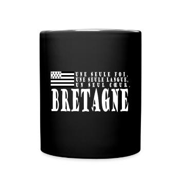 Gift idea Brittany. Proverb and Breton flag - Full Colour Mug - black - Front