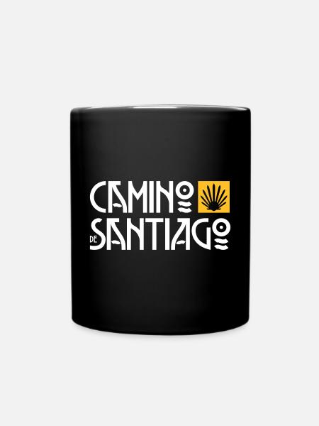 Camino de Santiago | Way of St. James | Art Deco Typo - Full Colour Mug - black