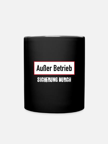 Sicherung durch - Tasse einfarbig - Schwarz
