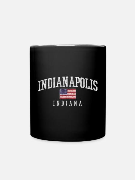 Indianapolis Americana Flag Vintage - Tasse einfarbig - Schwarz