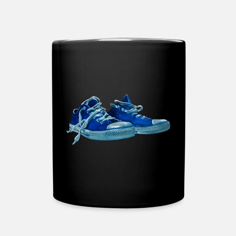 Imprimé bleu de basket - Mug uni - noir