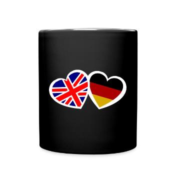 England and Germany Love - Full Colour Mug - black - Front