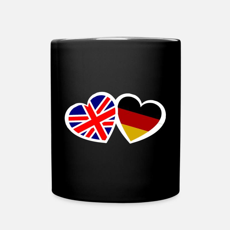 England and Germany Love - Full Colour Mug - black