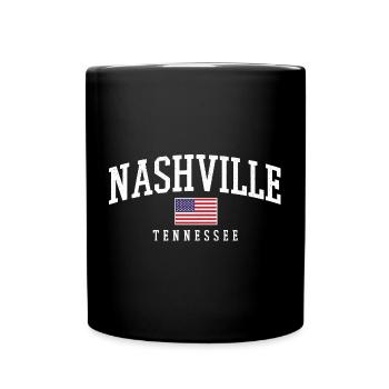 Nashville Vintage Bow USA Flag - Full Colour Mug - black - Front