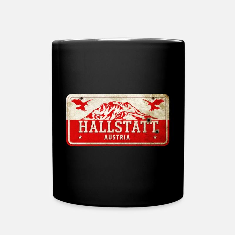 Hallstatt Österreich Vintage Schild - Tasse einfarbig - Schwarz