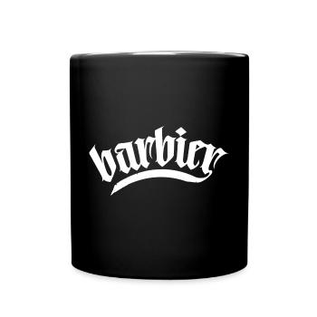 barbier cheveux barbe barbier raser hommes barbier - Mug uni - noir - Devant