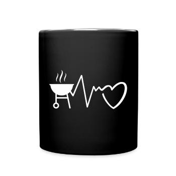 Grillherz Rhythmus - Tasse einfarbig - Schwarz - Vorne