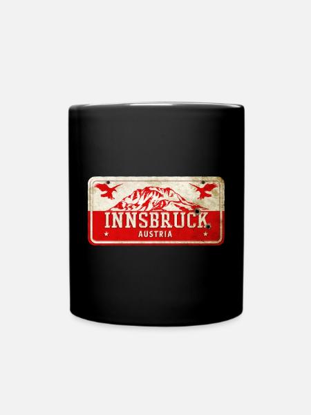 Innsbruck Österreich Vintage Schild - Tasse einfarbig - Schwarz