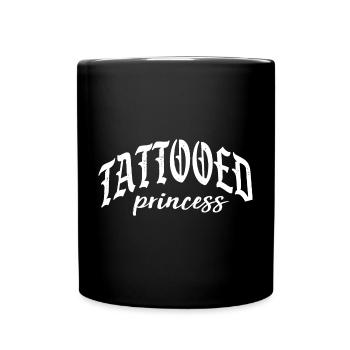 tattoo tattoowiert nadel ink princess prinzessin - Tasse einfarbig - Schwarz - Vorne