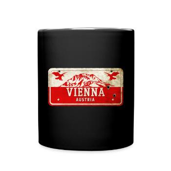 Vienna Austria coat of arms flag design - Full Colour Mug - black - Front