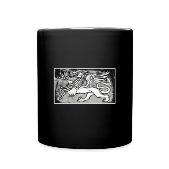 Ein Greif in grau - Tasse einfarbig - Schwarz - Vorne