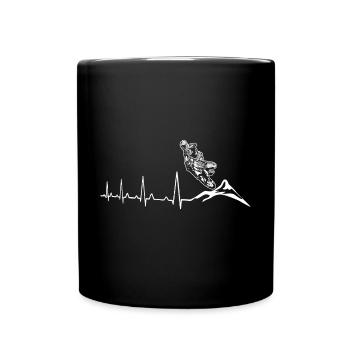Mountain Bike Downhill Heartbeat - Full Colour Mug - black - Front