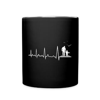 Père et Fils Fille Enfant Battement De Cœur - Mug uni - noir - Devant