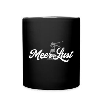 Mehr Lust auf Meer - Tasse einfarbig - Schwarz - Vorne