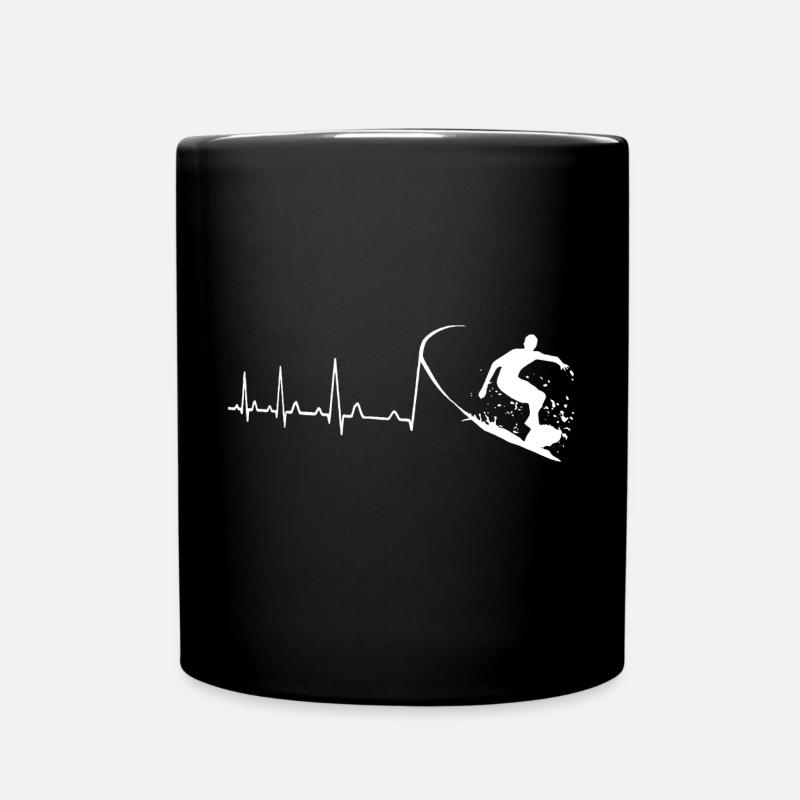 Battement de cœur du surfeur - Mug uni - noir
