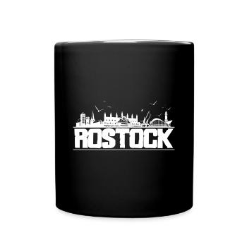 Rostock - Skyline - Tasse einfarbig - Schwarz - Vorne