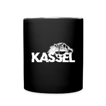 Waschbär Kassel - Tasse einfarbig - Schwarz - Vorne