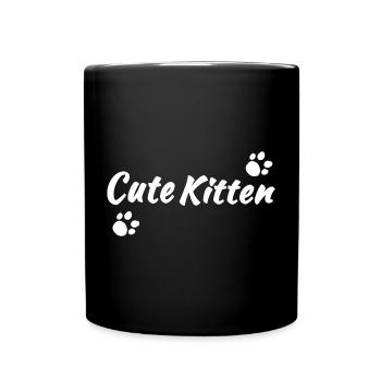 Cute Kitten hell, Tier Tatzen, für mama - Tasse einfarbig - Schwarz - Vorne