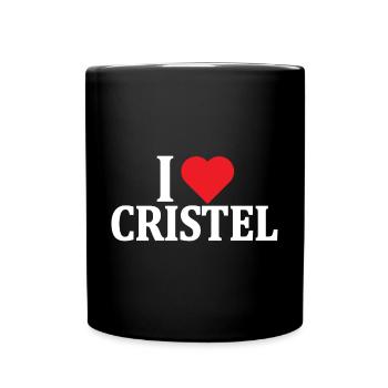 t-shirt J’adore Cristel t-shirt idée cadeau - Mug uni - noir - Devant
