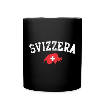 Emblème de la carte suisse - Mug uni - noir - Devant
