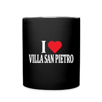 T-Shirt Io amo Villa San Pietro Sardinien - Tasse einfarbig - Schwarz - Vorne