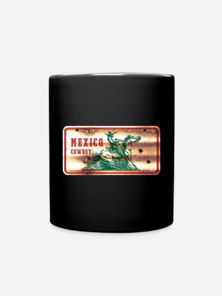 Mexiko Cowboy Schild - Tasse einfarbig - Schwarz