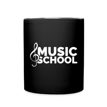 Musikschule Symbol Logo Musiker Notenschlüssel - Tasse einfarbig - Schwarz - Vorne