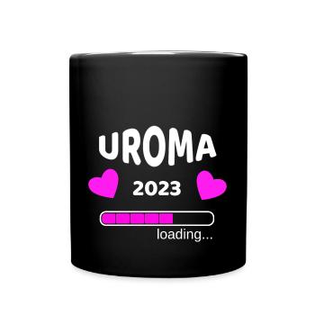 Uroma 2023 Schwangerschaf Urgroßmutter Idee - Tasse einfarbig - Schwarz - Vorne