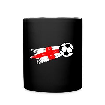 Englischer Fußball - Tasse einfarbig - Schwarz - Vorne