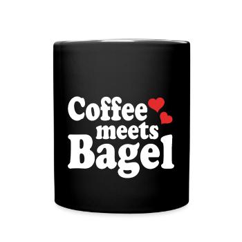 Le café rencontre Bagel - Mug uni - noir - Devant