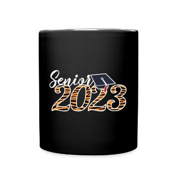 Senior 2023 Tiger Skin Graduated Graduation Gift - Full Colour Mug - black - Front