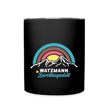 Watzmann Überquerung Berchtesgaden Wander Souvenir - Tasse einfarbig - Schwarz - Vorne