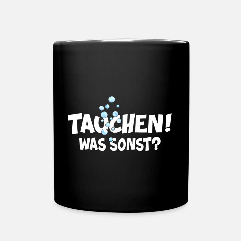 apnoe tauchen was sonst oxygen taucher - Tasse einfarbig - Schwarz