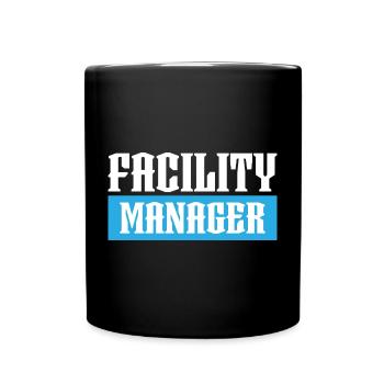 facility manager tshirt black - Full Colour Mug - black - Front