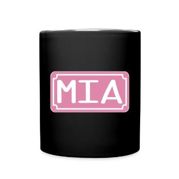 FIRST NAME MIA MAIDEN NAME - Full Colour Mug - black - Front