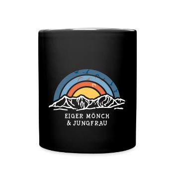 Eiger Mönch Jungfrau Berg Jungfraujoch Bergsteigen - Tasse einfarbig - Schwarz - Vorne