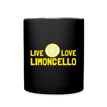 Live, Love, Limoncello, Italien - Tasse einfarbig - Schwarz - Vorne