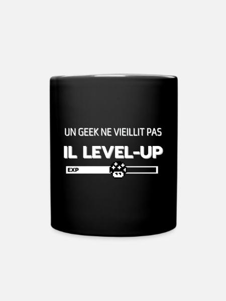 Un geek ne vieillit pas il levelup - Mug uni - noir