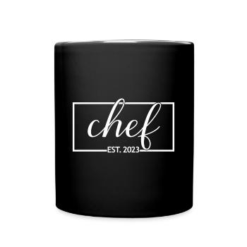 Chef Est. 2023 Graduated Chef Culinary Art Student - Full Colour Mug - black - Front