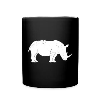 Rhino Sketch Rhinoceros Safari Wildtierliebhaber - Tasse einfarbig - Schwarz - Vorne